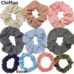 Scrunchies Set Hair Accessories Velvet Chiffon ties band Sequins organza Ponytail Holder Headwear No Crease Leopard Solid 10pcs