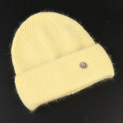 Rabbit Fur Beanies Soft Warm Fluffy Winter Hat for Women Angora Knitted Hat Skullies Beanies Female Bonnet Woman Knit Cap