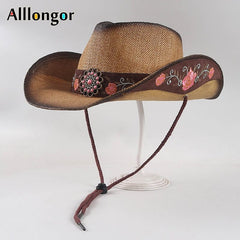 High Quality Western Cowboy Hat Men Women 2023 Faux Leather Cappello Classics Dad chapeau homme Vaquero cowboy Vintage Cap