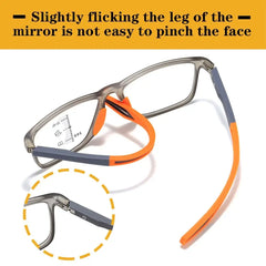 Multifocal Reading Glasses TR90 Frame Men Women Anti-blue Light Sports Eyeglasses Ultralight Bifocal Presbyopia