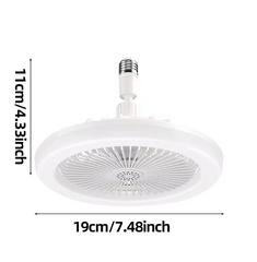 E27 Ceiling Fan 30W E27 Fitting Lighting Lamp with Remote Control for Bedroom Living Home Silent AC Fan