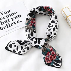2022 New Women Silk Scarf Square Foulard Lady's Neck Hair Scarves Design Printed Head Kerchief Fashion Girl Scarfs