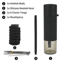 Portable Hookah Set with Chicha Ceramic Bowl Car Outdoor Travel Sheesha Narguile Complete Smoking Accessories Small Shisha Kit