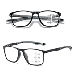 Multifocal Reading Glasses TR90 Frame Men Women Anti-blue Light Sports Eyeglasses Ultralight Bifocal Presbyopia