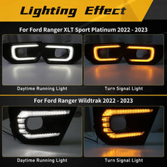 Ford Ranger 2022 2023 Wildtrak XLT Sport Platinum LED Daytime Running Lights Car Front Bumper Driving Daylights Auto 12V