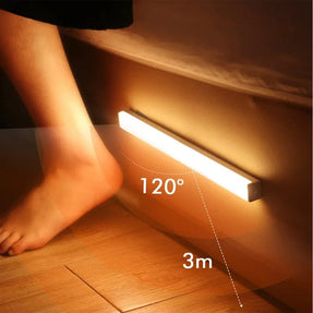 PIR Motion Sensor LED Under Cabinet Lamp Dimmable Rechargeable Night Light Stairs Closet Room Aisle Tube Bar Detector Bulb
