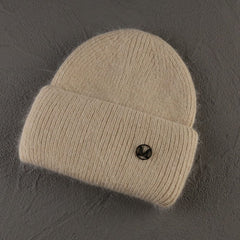 Rabbit Fur Beanies Soft Warm Fluffy Winter Hat for Women Angora Knitted Hat Skullies Beanies Female Bonnet Woman Knit Cap