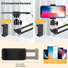 Flexible Arm For Phone Stand Table Folded Anchor Online Desktop Laptop Video Live Overhead Shot Photography