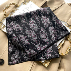 2022 New Women Silk Scarf Square Foulard Lady's Neck Hair Scarves Design Printed Head Kerchief Fashion Girl Scarfs