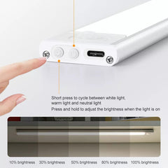 Night Light Ultra thin LED Light Cabinet Light Motion Sensor Wireless 20/30/40/60cm type-c For Kitchen bedroom Wardrobe lighting