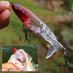 10cm/14cm Topwater Fishing Lure Whopper Popper Artificial Bait Hard Plopper Soft Rotating Tail Fishing Tackle Fishing Bait