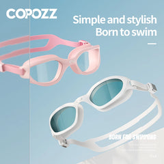 COPOZZ HD Adjustable Swimming Goggles Anti-Fog UV Protection Swimming Glasses Professional Silicone Swimming Glasses For Men