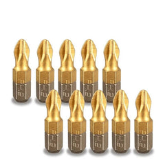 10pcs Drill Bit Screwdriver Anti Slip Electric 1/4" Hex Shank 25mm Long Screw Drill Bit Set PH1 PH2 PH3 PZ1 PZ2 PZ3 Anti-slip Head