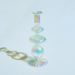 Handmade Colored Vintage Glass Candlestick candle holders Romantic Dinner Decoration for Home Wedding Taper Candle Holder Gift