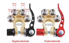 Car Battery Terminals 1 Pair 12V 24V Top Post Wire Cable Clamp Quick Release Terminal Connectors Copper Clip Screw Auto Parts