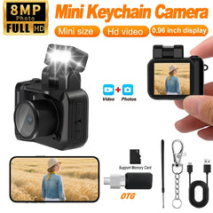 Y4000 HD 1080P Mini Keychain Camera With Flash Lamp Battery Dock Portable Video Recorder DV With Screen Kids Campus Retro Camera