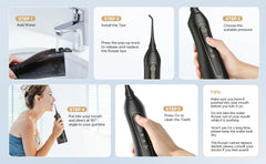 Water Flossers Teeth Cleaner Oral Irrigator Rechargeable Portable Dental 3 Modes Water Tank for Teeth 300ML Waterproof