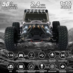 4WD 1:16 80KM/H Super Brushless 50KM/H Brushed RC Car 4x4 Off Road Remote Control High Speed Drift Monster Truck Toy Kids Adult