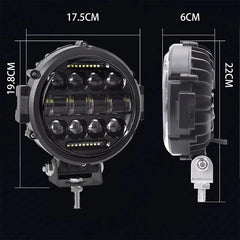 7-inch 60w Round Led Lights Spotlight Super Bright Offroad LED Work Light Bar Adjustable Mounting Bracket Daytime Running Light
