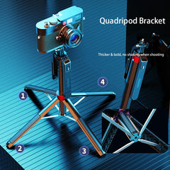 Portable camera tripod with wireless remote control and 360 ° rotation for video recording, video recording, and live streaming