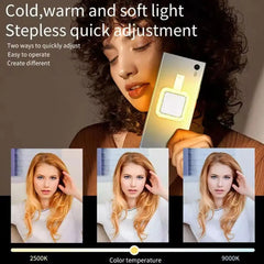 LED Fill Light Magnetic Mobile Phone Selfie Light 180° Mobile Flip Light Soft Phone Mini Portable And Cold Light Warm Holde S5Z6