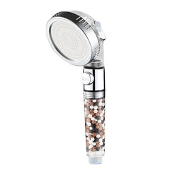 Adjustable High Pressure Shower Head Tourmaline Replaceable Filter SPA Shower Water Saving Switch Button Shower