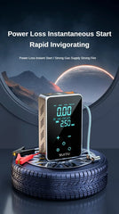 Car Jump Starter Air Pump Portable Power Bank LED Lighting Tyre Inflator Battery Charger Booster Starting Device