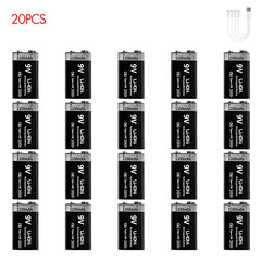 MATOV USB 9V Rechargeable Battery 1100mAh Type-C Rechargeable 6F22 9V Li-ion Battery for RC Helicopeter Model Multimeter Toy