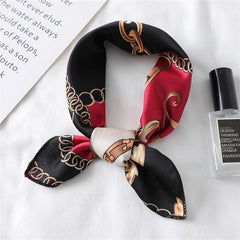 2022 New Women Silk Scarf Square Foulard Lady's Neck Hair Scarves Design Printed Head Kerchief Fashion Girl Scarfs