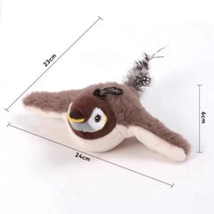 Hot Cat Interactive Toys Catnip Electric Pat Bird (with Catnip) Dog Cats Touch-Activated Squeaky Plush Toy Pet USB Rechargeable