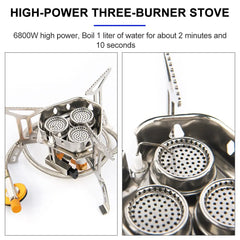 Gas Stove Burner Big Power Camping Cookware Portable Furnace Picnic Barbecue Tourism Supplies Outdoor Recreation
