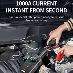 Car Jump Starter Air Pump Power Lighting Portable Air Compressor Automotive-Battery Starting Tyre Inflator