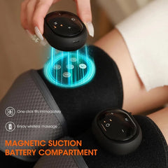 Heated Knee Massager Pads Adjustable Multi-Level Vibration Wireless with Wormwood for Elbows Shoulders Pain Relief Old Cold Leg