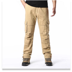 Loose Overalls Men's Outdoor Sports Jogging Tactical Pants Elastic Waist Pure Cotton Casual Work Pants