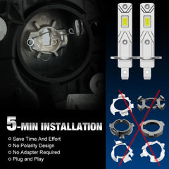 H1 H3 LED Headlight Bulbs Wireless 16pcs 3570 CSP Chips High Low Beam 120W Car Light H3 Led Diode Lamp Auto 12V 6000K