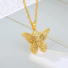 Vintage Butterfly Necklace For Women Stainless Steel Blade Snake Chains Aesthetic Charms Choker Women jewelry Gift To Mujer