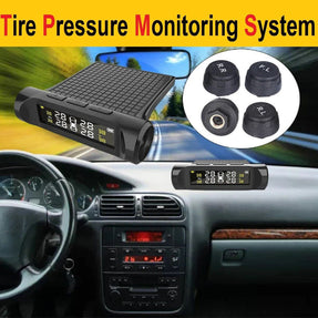 Smart TPMS Car Tyre Pressure Alarm Monitor System 4 Sensors  Display Solar Intelligent Tyre Pressure Temperature Warning