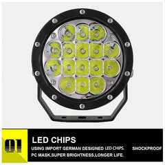 Pair Black 5INCH LED Driving Lights Spotlights And Wiring Harness