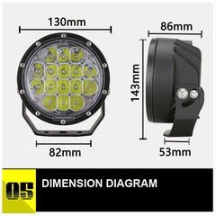 Pair Black 5INCH LED Driving Lights Spotlights And Wiring Harness