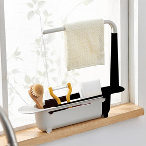 Telescopic Sink Drain Racks Organizer Soap Brush Holder Basket Kitchen Storage Basket Gadgets Accessories Tool - Wowza