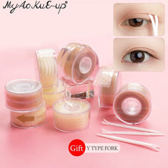600Pcs/Box Big Eyelid Tape Sticker Double Fold Self Adhesive Eyelid Tape Stickers S/L Makeup Clear Beige Invisible Tool