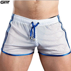 GITF New Gym Mens Sport Running Shorts Quick Dry grid Workout Short Pants GYM Wear Men Soccer Tennis Training Beach Swim Shorts