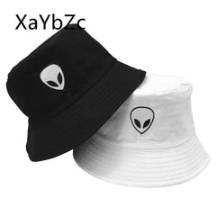 Unisex Embroidered Alien Foldable Bucket Hat Beach Sun Street Headwear Fisherman Outdoor Men and Woman Cap
