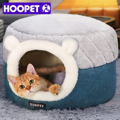 HOOPET Cat Bed House Soft Plush Kennel Puppy Cushion Small Dogs Cats Nest Winter Warm Sleeping Pet Dog Bed Pet Mat Supplies - Wowza
