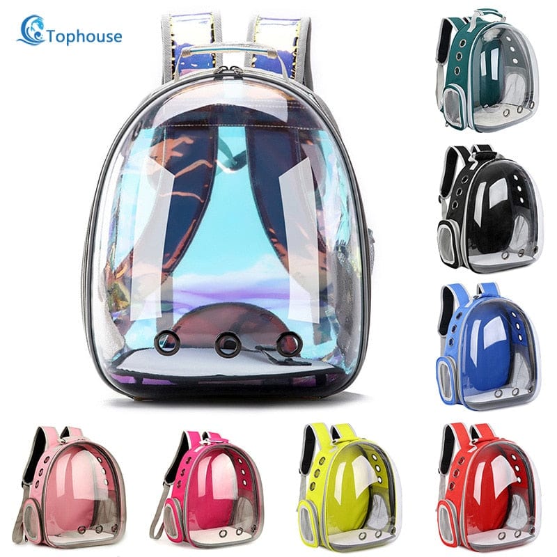 Free shipping Cat bag Breathable Portable Pet Carrier Bag Outdoor Travel backpack for cat and dog Transparent Space pet Backpack - Wowza