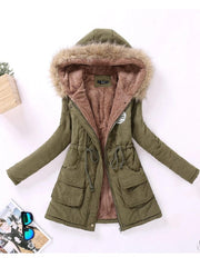 new winter military coats women cotton wadded hooded jacket medium-long casual parka thickness XXXL quilt snow outwear