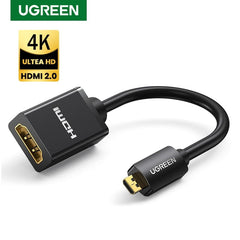 UGREEN Micro HDMI-Compatible Adapter 4K /60Hz Micro Male to Female Cable Connector Converter for Raspberry Pi 4 GoPro Micro