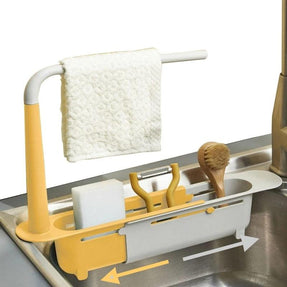 Telescopic Sink Drain Rack Soap Sponge Holder Organizer Sink Shelf Hanger Expandable Storage Basket Kitchen Tool - Wowza