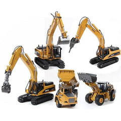 HUINA Alloy Diecast Excavator 1:50 Engineering Construction Model Bulldozer Metal Truck for Boys Birthday Gift Toy Cars