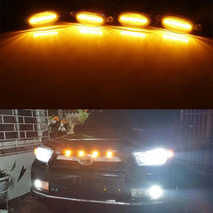 LED Grill Light Universal Fit Car Front Smoked Amber White 12LED Grill Light Eagle Eye Lamp For Off Road Truck